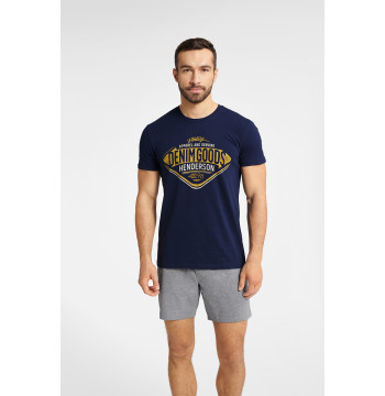 Piżama Męska Model Fact 40673-59X Navy Melange - Henderson