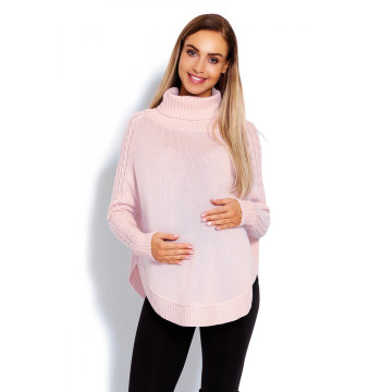 Sweter Ponczo Model 70009C Powder Pink - PeeKaBoo