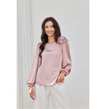 Bluzka Model Evelyn ROZ BLU0194 Pink - Roco Fashion