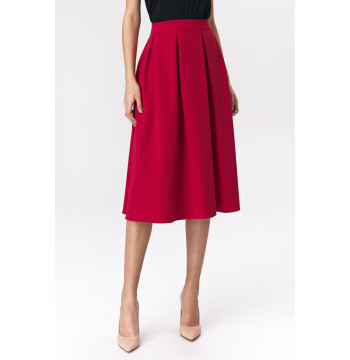 Spódnica Rozkloszowana czerwona spódnica midi SP74 Red - Nife