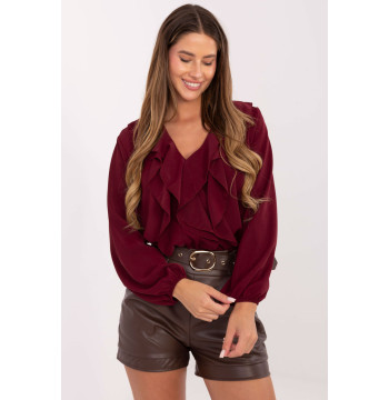 Bluzka Model MI-BZ-3261.23 Bordo - Rue Paris