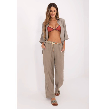 Spodnie Damskie Model MI-SP-6560.73P Dark Beige - Italy Moda