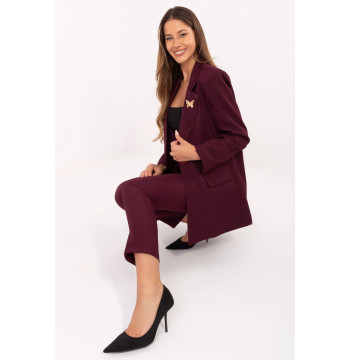Marynarka Model IT-MA-FL8315.85 Bordo - Rue Paris