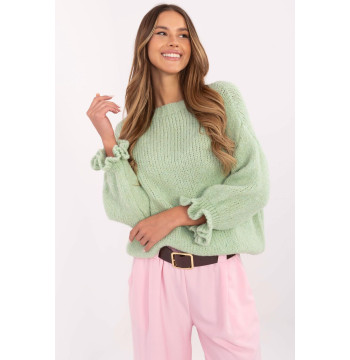 Sweter Damski Model MI-SW-2912.10X Pistacja - Italy Moda
