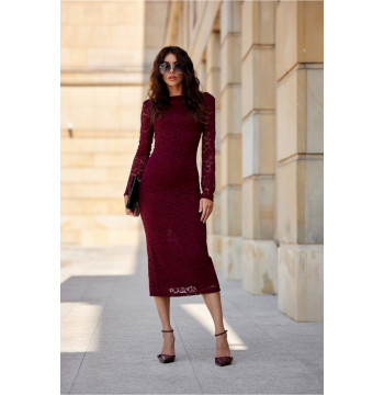 Sukienka Model Lisa BOR SUK0495 Bordo - Roco Fashion