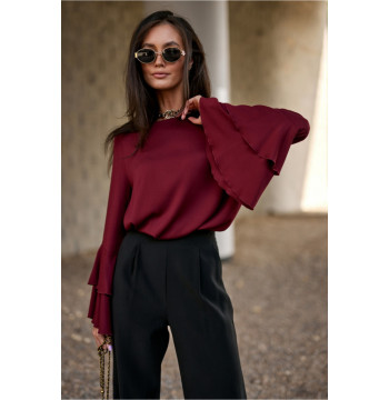 Bluzka Model Camila BOR BLU0218 Bordo - Roco Fashion