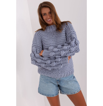 Sweter Damski Model AT-SW-2382.97P Grey/Blue - AT