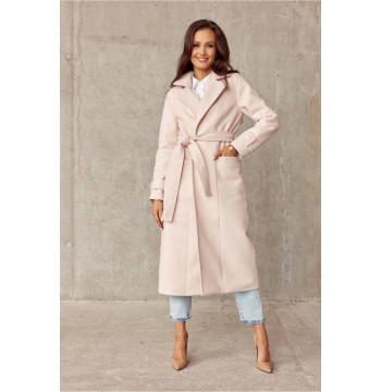 Płaszcz Damski Model BEJ PLA0017 Beige - Roco Fashion