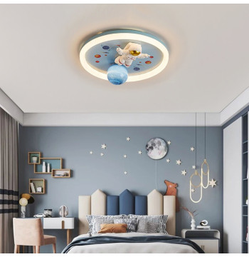 Lampa LED sufitowa plafon do pokoju dziecięcego ściemniana LUMELA + pilot astronauta