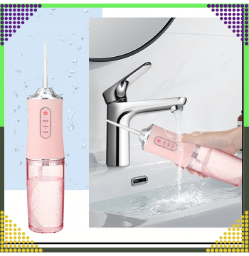 Irygator do Zębów Bezprzewodowy Dentystyczny Mocny 4 Dysze 3 Tryby 220 ml
