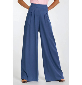 Spodnie palazzo z rayonu SD114 Cobalt - Nife