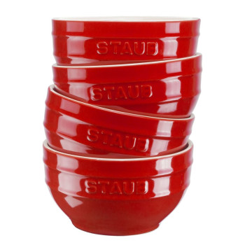 Zestaw 4 misek okrągłych STAUB 40511-541-0 - czerwony 12 cm
