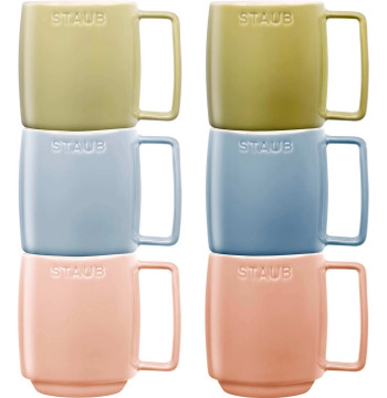 STAUB SERVING Zestaw 6 kubków ceramicznych - Wielokolorowy, 350 ml