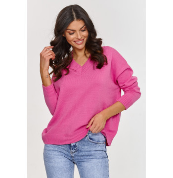 Sweter Damski Model S158 Baby Pink - Makadamia