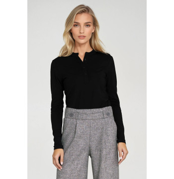Bluzka polo ze stójką B195 Black - Nife