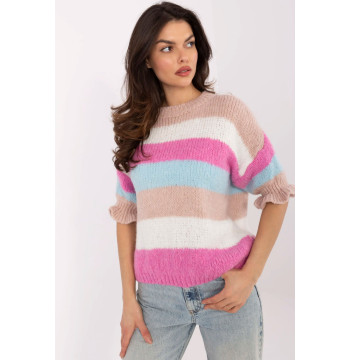 Sweter Damski Model MI-SW-1903.94 White/Pink - Italy Moda