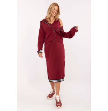 Sukienka Komplet Model IT-KMPL-9719.64 Bordo - Rue Paris