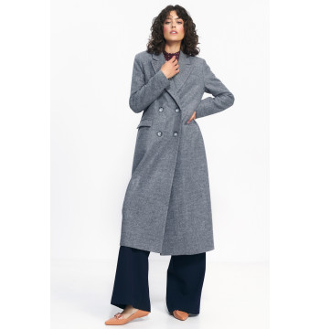 Szary płaszcz oversize PL20 Grey - Nife
