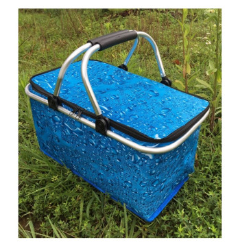 Składany kosz termiczny na zakupy, piknik 47x27x23cm KP01WOD
