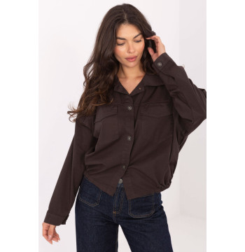 Koszula Damska Model IT-KS-FL9273.86 Dark Brown - Rue Paris