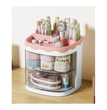 Szkatułka organizer różowy z szufladkami CB30R