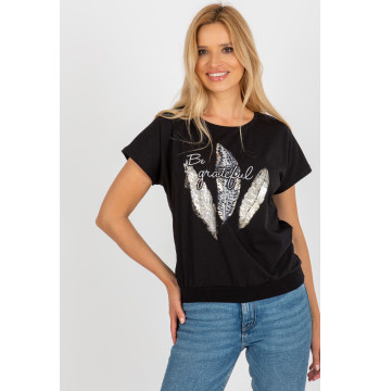 Bluzka Model RV-BZ-8921.66 Black - Rue Paris