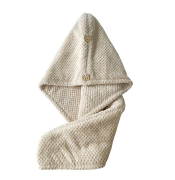 Ręcznik kapturek do włosów beżowy 65 x 25 cm REC52WZ2