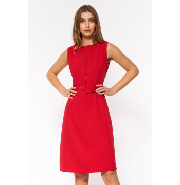 Sukienka Czerwona elegancka sukienka bez rękawów S200 Red - Nife