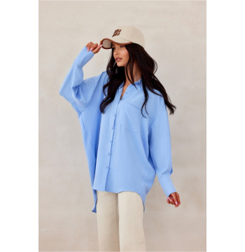 Koszula Damska Model Elisa NIE BLU0192 Blue - Roco Fashion