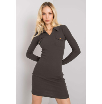 Sukienka Model RV-SK-7435.38 Dark Khaki - Rue Paris