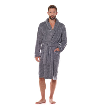 Szlafrok Męski Model Pegasus Long 2451 Grafit - L&L collection