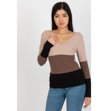 Bluzka Model RV-BZ-8429.31P Black/Beige - Rue Paris