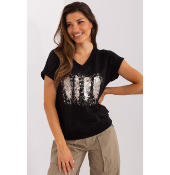 Bluzka Model RV-BZ-8955.10 Black - Rue Paris
