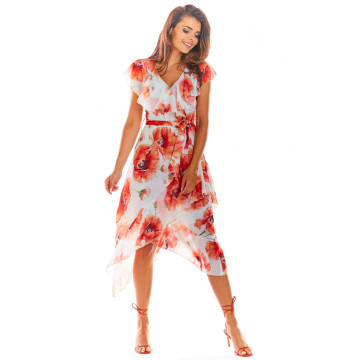 Sukienka Model A308 Red Flowers - awama