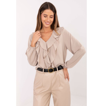 Bluzka Model MI-BZ-3261.23 Dark Beige - Rue Paris